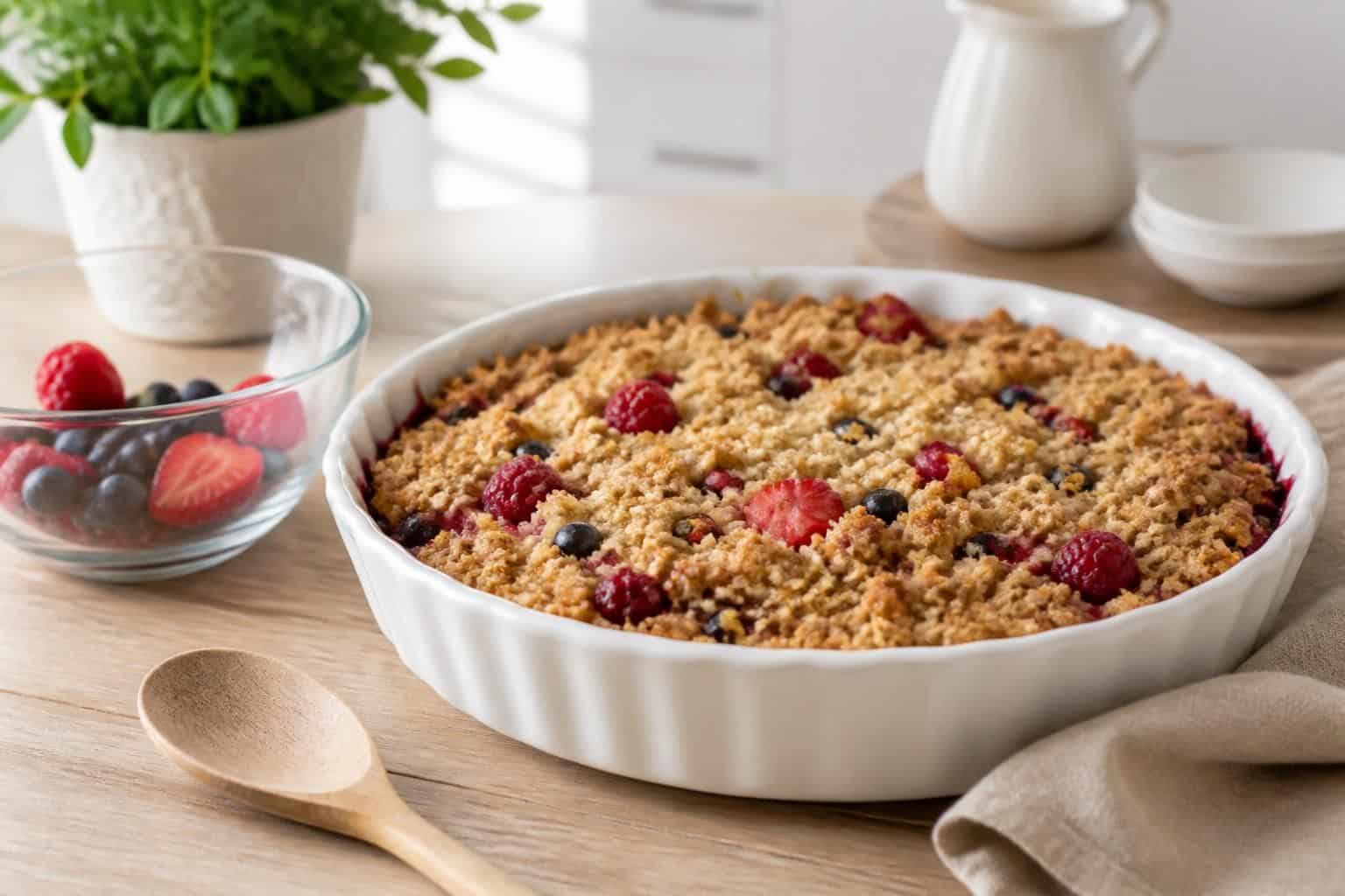 découvrez une recette facile et légère de crumble sans beurre, idéale pour un dessert savoureux et sain en toute simplicité.
