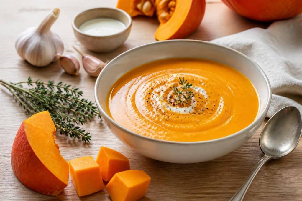 découvrez une recette facile et rapide de soupe de potimarron, parfaite pour réchauffer vos soirées avec une saveur douce et veloutée.
