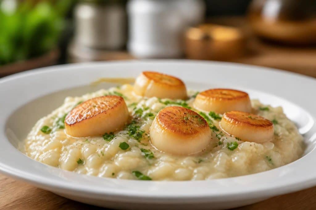 découvrez notre recette facile et rapide de risotto aux saint-jacques crémeux, idéale pour un repas gourmand et raffiné en quelques minutes.