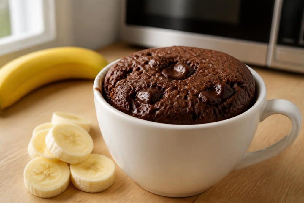 découvrez une recette rapide et facile de mug cake banane chocolat à réaliser au micro-ondes pour une gourmandise express et savoureuse.