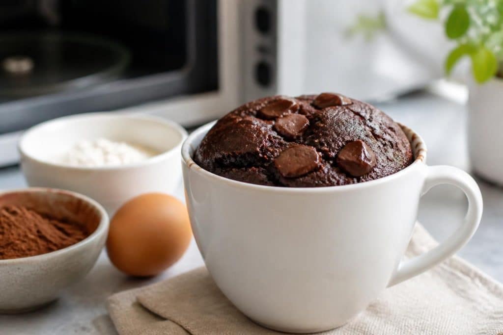découvrez notre recette rapide et facile de mug cake au chocolat sans beurre, prête en quelques minutes au micro-ondes pour un dessert gourmand et léger.
