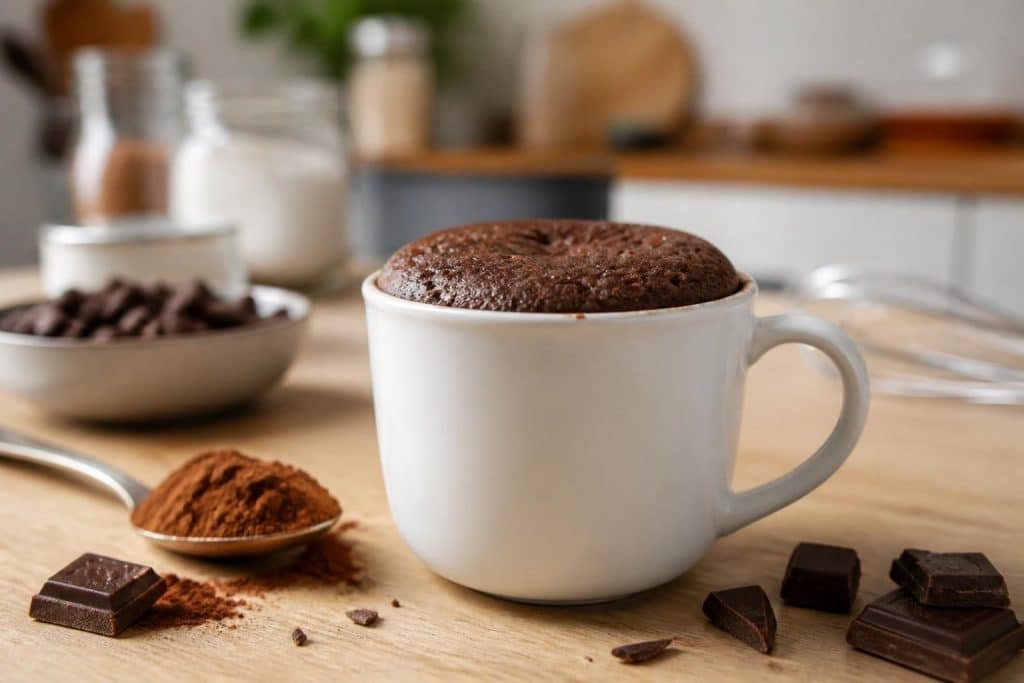 découvrez une recette rapide et simple de mug cake chocolat sans œuf, moelleuse et délicieuse, idéale pour une pause gourmande en quelques minutes.