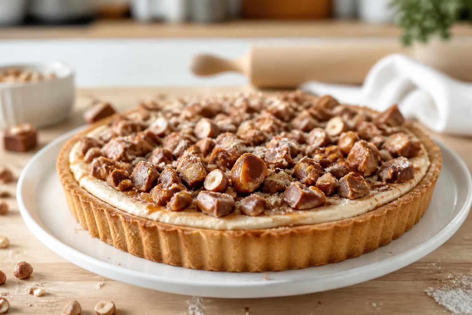 découvrez notre recette simple et gourmande de tarte au daim, facile à réaliser pour un dessert délicieux qui ravira toute la famille.