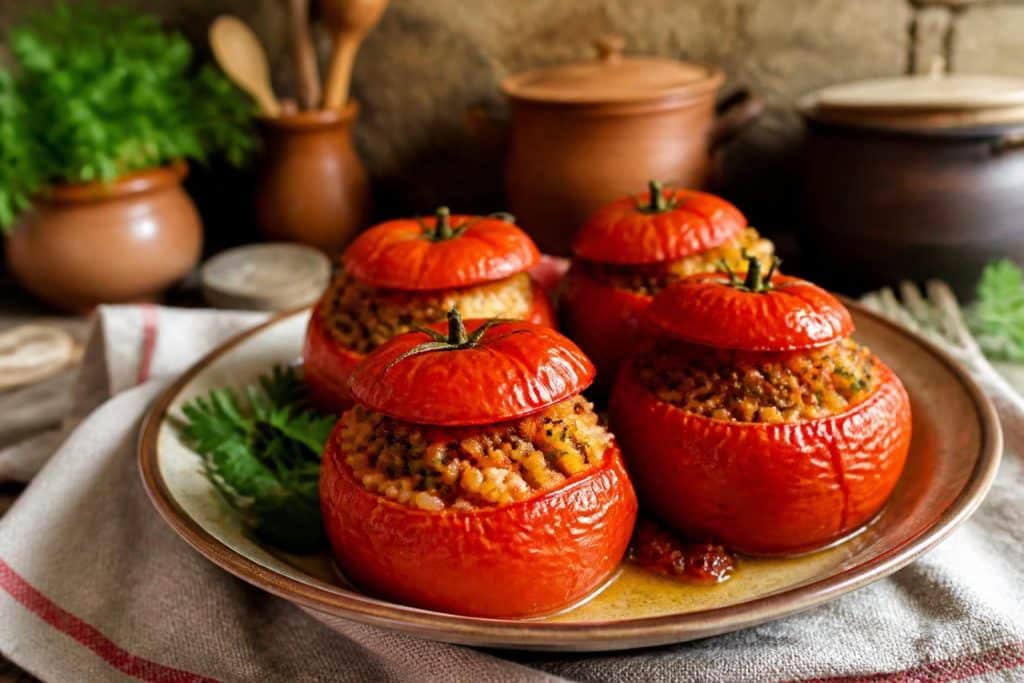 découvrez la recette traditionnelle des tomates farcies de grand-mère, faciles à préparer et savoureuses, accompagnées d'un riz gourmand pour un repas convivial et délicieux.